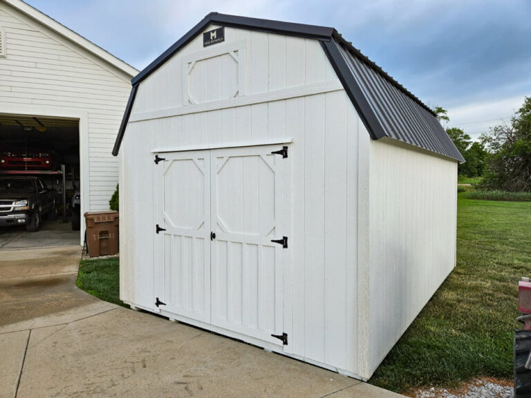 Lofted Barn white siding and trim with black metal roof