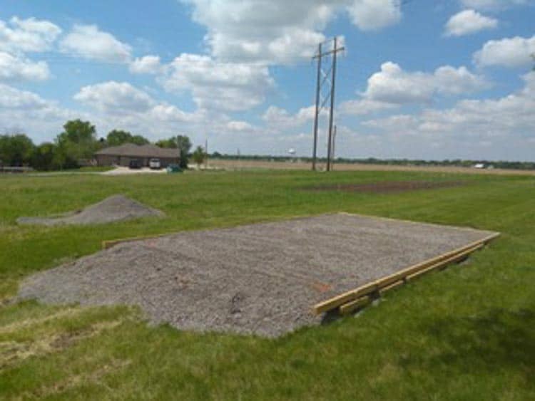 Crushed Stone Pad for a new shed