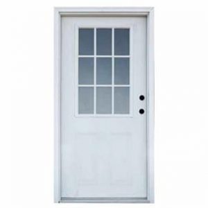 36” Steel Single Door with glass