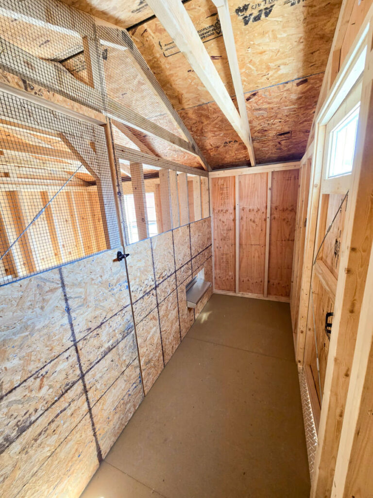inside chicken coop by midamerica structures