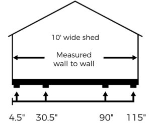 10' shed skid measurements
