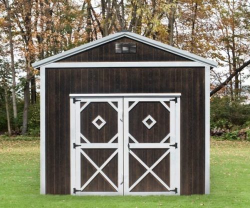 Brown lofted Utility Shed by Mid-America Structures